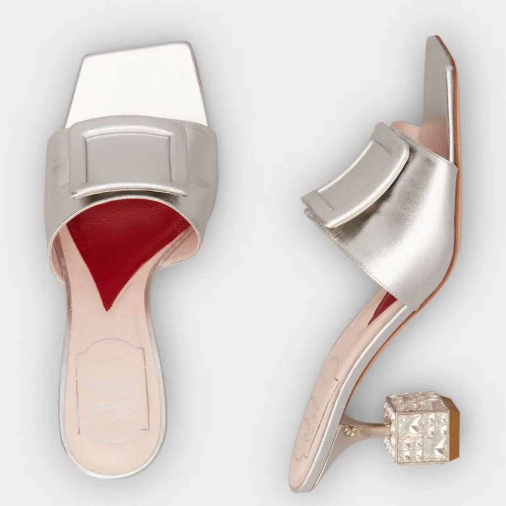 Roger Vivier Cube Strass Heel Mule